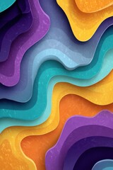 Poster - Colorful abstract paper cut design with layered vibrant textures and tones