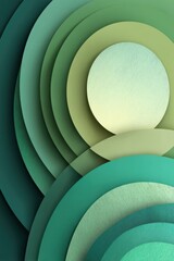 Poster - Abstract green and yellow concentric layered circular graphic design