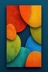 Poster - Colorful abstract geometric design with overlapping textured gradient shapes