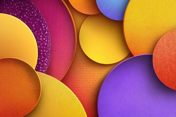 Poster - Abstract colorful circles with unique textures and vibrant design