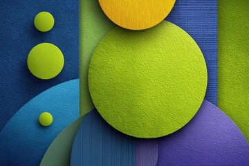 Poster - Modern abstract artwork featuring vibrant blue and green geometric textured patterns