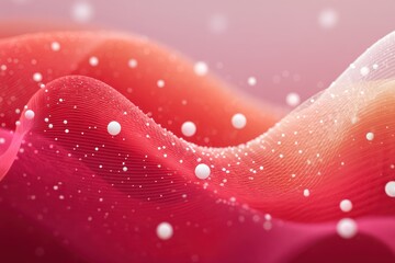 Poster - Abstract digital wave design in vibrant pink and white tones