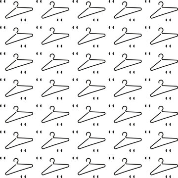 Clothes hanger icon. Vector illustration, flat design.