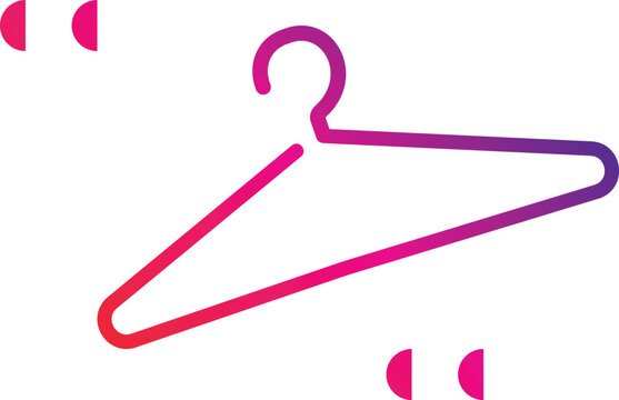 Clothes hanger icon. Vector illustration, flat design.