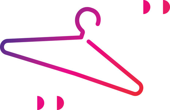Clothes hanger icon. Vector illustration, flat design.