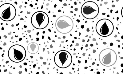 Poster - Abstract seamless pattern with a drop of oil symbols. Creative leopard backdrop. Illustration on transparent background