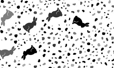 Poster - Abstract seamless pattern with rabbit symbols. Creative leopard backdrop. Illustration on transparent background