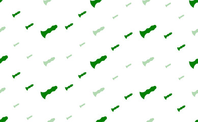 Poster - Seamless pattern of large and small green sex toy symbols. The elements are arranged in a wavy. Illustration on light green background