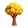 © Emam - Stylized 3d rendering of a vibrant yellow fruit tree with a brown trunk and branches isolated on transparent background