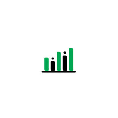 Poster - A simple illustration of a green and black bar graph on a white background design art