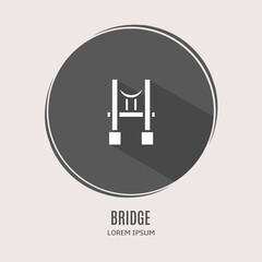 Poster - Symbol bridge logo. Illustration of bridge in flat. Stock vector.
