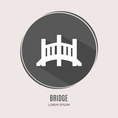 Poster - Symbol bridge logo. Illustration of bridge in flat. Stock vector.