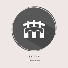 Poster - Symbol bridge logo. Illustration of bridge in flat. Stock vector.