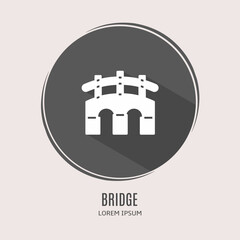 Poster - Symbol bridge logo. Illustration of bridge in flat. Stock vector.
