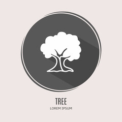 Poster - Symbol tree logo. Illustration of tree in flat. Stock vector.