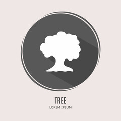 Poster - Symbol tree logo. Illustration of tree in flat. Stock vector.