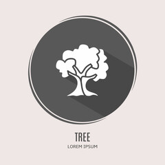 Poster - Symbol tree logo. Illustration of tree in flat. Stock vector.
