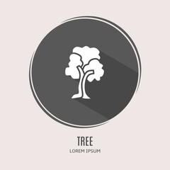 Poster - Symbol tree logo. Illustration of tree in flat. Stock vector.
