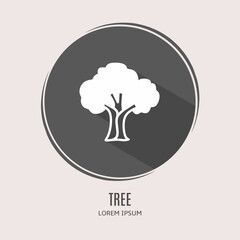 Poster - Symbol tree logo. Illustration of tree in flat. Stock vector.