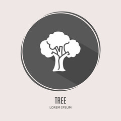 Poster - Symbol tree logo. Illustration of tree in flat. Stock vector.