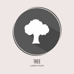 Poster - Symbol tree logo. Illustration of tree in flat. Stock vector.
