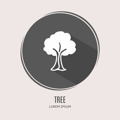 Poster - Symbol tree logo. Illustration of tree in flat. Stock vector.