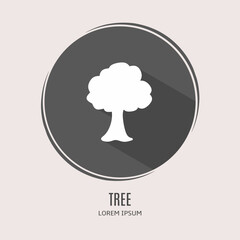 Poster - Symbol tree logo. Illustration of tree in flat. Stock vector.