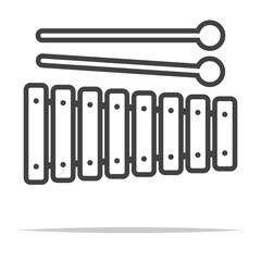 Wall Mural - xylophone outline icon transparent vector isolated
