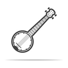 Wall Mural - banjo instrument outline icon transparent vector isolated