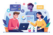 © fatman - AI coding assistant aids developers in a collaborative workspace as they discuss projects and solutions