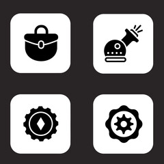 Aufkleber - black and white icon set featuring business science and mechanical concepts
