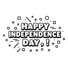 Poster - Happy Independence Day graphic design. Bold typography with graphic elements. Blank background for customizable use. General public. celebratory design for any location -