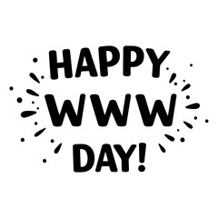 Aufkleber - happy www day graphic design for social media post. simple, bold typography with celebratory graphic