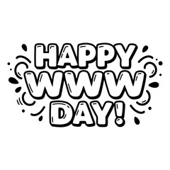 Aufkleber - happy www day graphic design. a fun, stylized graphic design celebrating world wide web day.