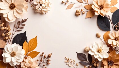 Poster - Elegant floral arrangement studio graphic design warm tones close-up nature-inspired aesthetic