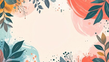 Poster - Colorful floral border design abstract art graphic content modern environment creative viewpoint visual concept for digital use