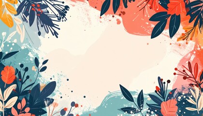 Poster - Vibrant floral background design creative artwork nature inspired digital art studio setting colorful aesthetic for modern projects