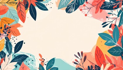 Poster - Autumn leaves decoration nature digital artwork colorful environment aesthetic viewpoint seasonal concept