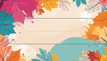 Poster - Autumn leaves decoration nature graphic design colorful background aesthetic creative concept