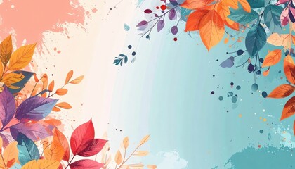 Poster - Autumn leaves design digital artwork colorful background creative environment artistic viewpoint nature concept for seasonal aesthetics