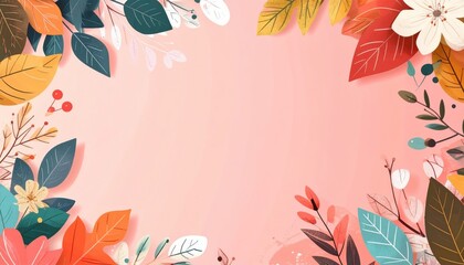 Poster - Colorful floral border design digital artwork creative background artistic environment vibrant viewpoint nature concept for enhanced aesthetics
