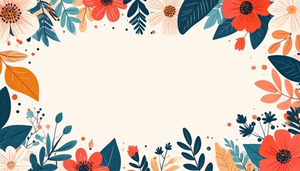 Poster - Floral design inspiration for creative projects art studio digital illustration bright colors overhead view nature aesthetic