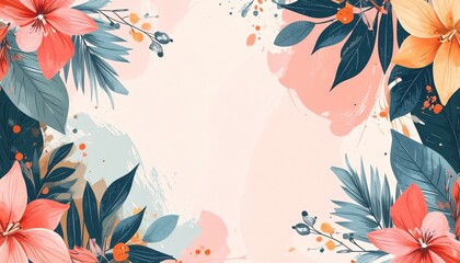 Poster - Vibrant floral arrangement nature background digital artwork colorful aesthetic illustrative viewpoint beauty concept