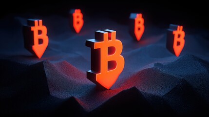 Poster - A distinctive bitcoin represented in a minimalist design against a clean background with modern aesthetic appeal