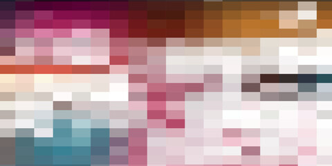 Poster - digital pixel explosion. abstract virtual cyber space data flow. halftone pixel effect round explosi