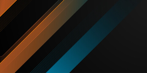 Poster - Dynamic abstract design featuring vibrant lines on a sleek background. straight lines and round tails. Fluid color pattern of color gradient background for wallpaper, banner, background, card. vector