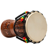 traditional African carved djembe drum
