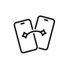Poster - Data Transfer Between Two Smartphones Depicted with Sparkles Connecting the Devices