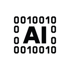 Poster - Futuristic AI Conceptualization with Binary Code Encapsulation and Bold Typography for Modern Technology