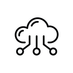 Poster - Black and White Cloud Computing Connectivity Concept for Modern Digital Technology Infrastructure Solutions